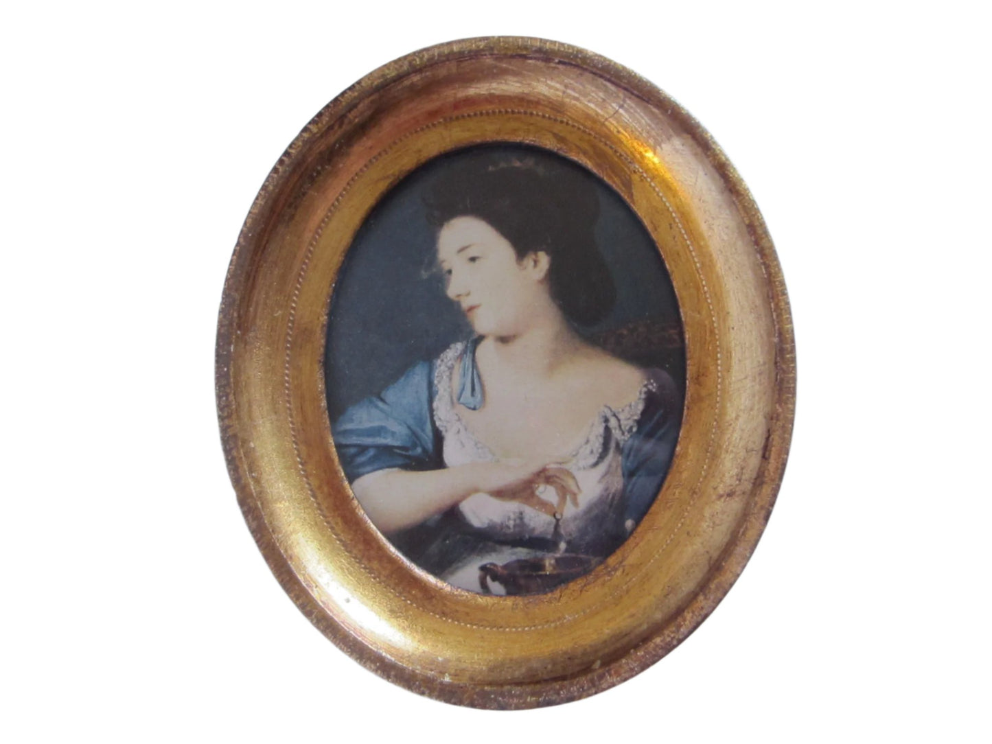 Victorian Style Paper Portrait Oval Gilt Picture Frame 