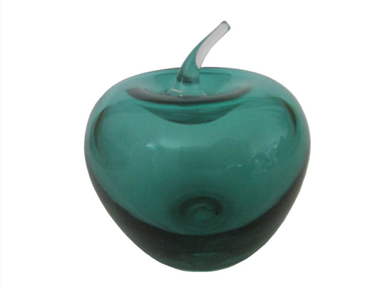 Green Blown Glass Apple Stemmed Paperweight - Designer Unique Finds 