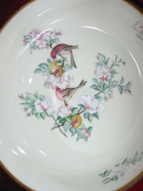 Lenox Serenade Floral China Bowl Hand Painted Gilt Decorated Birds