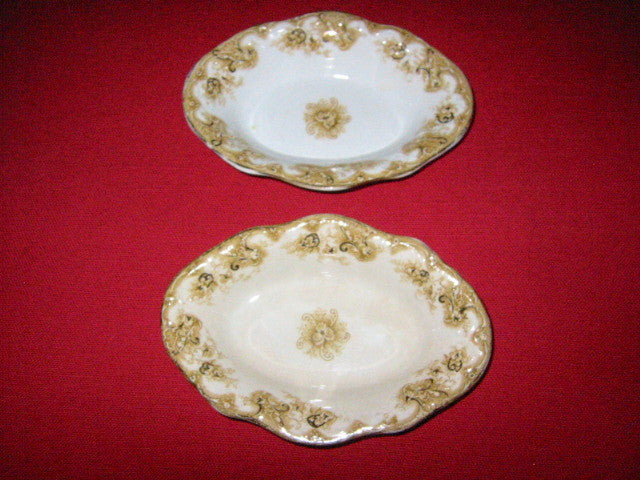 Upper Hanley Pottery Co Semi Porcelain Victoria England Oval Trays - Designer Unique Finds 