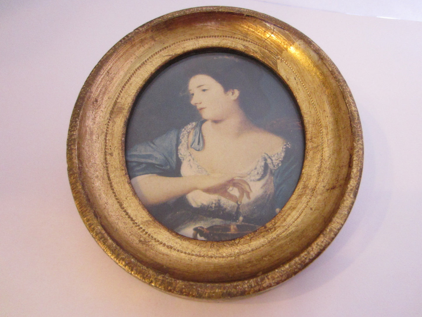 Victorian Style Paper Portrait Oval Gilt Picture Frame