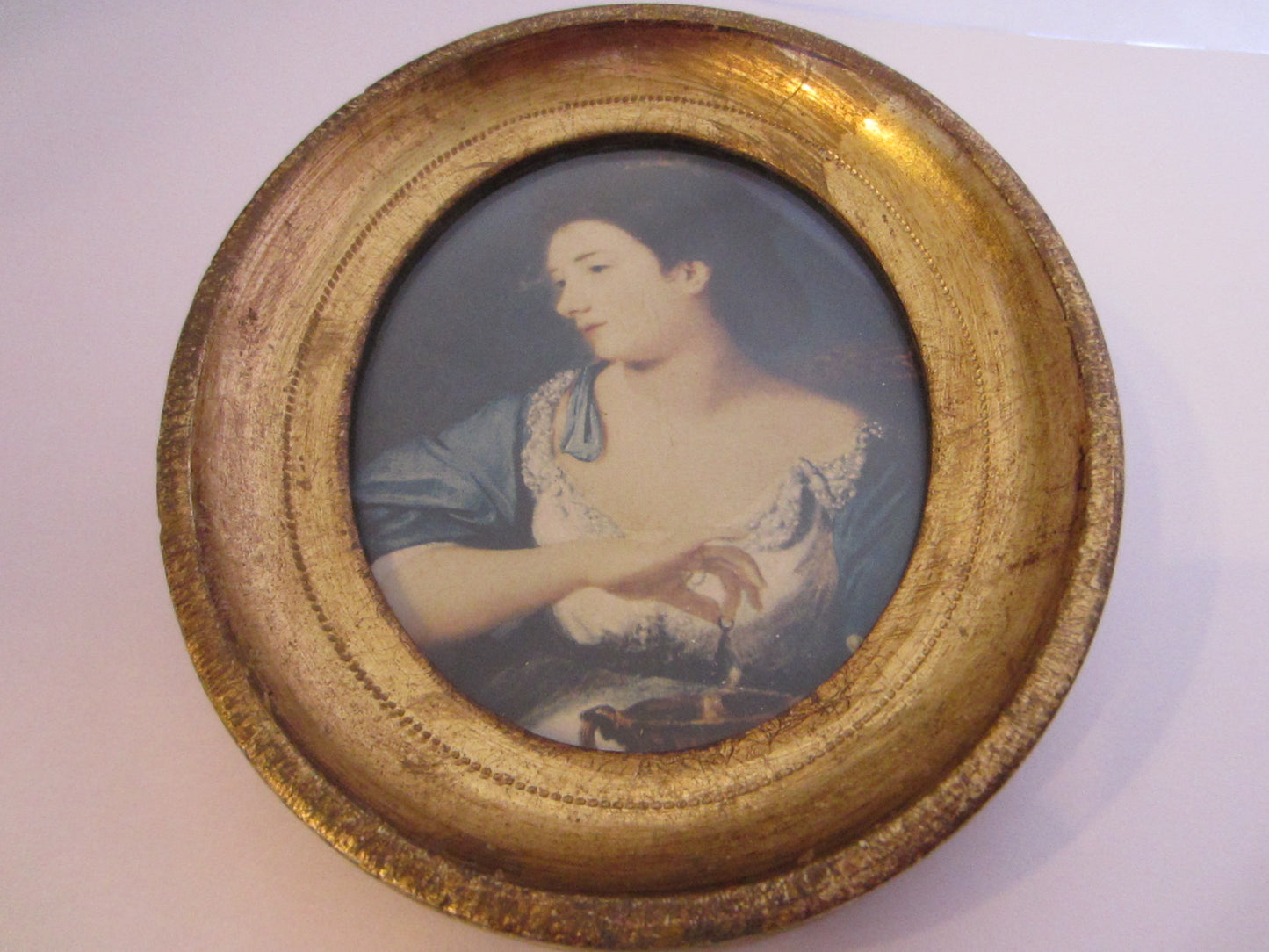 Victorian Style Paper Portrait Oval Gilt Picture Frame