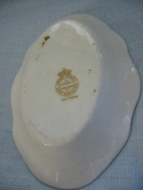 Upper Hanley Pottery Co Semi Porcelain Victoria England Oval Trays - Designer Unique Finds 