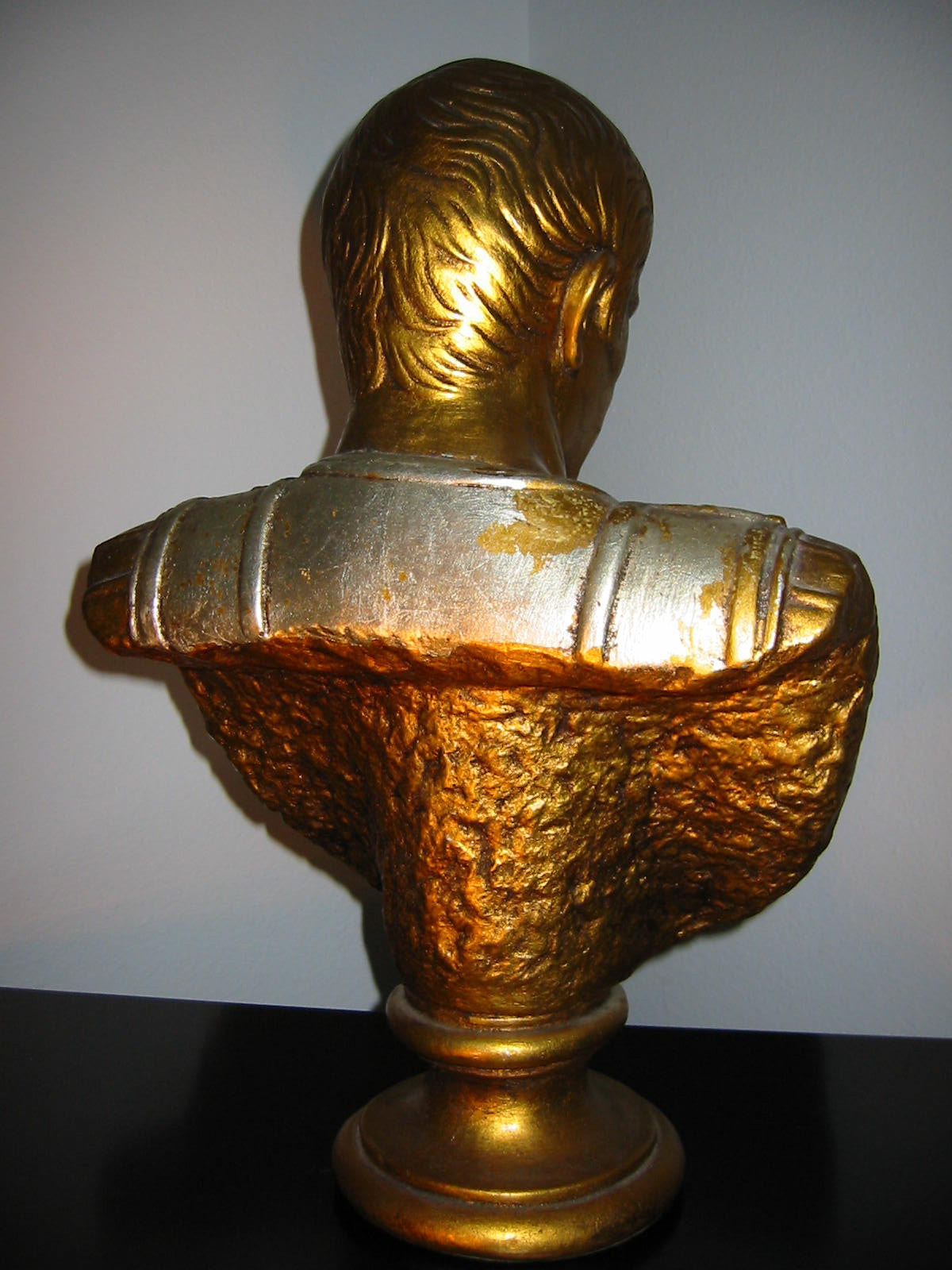 Alexander Folk Art Torso Chalk Ware Bust Hand Decorated Copper Gold Silver - Designer Unique Finds 
 - 5