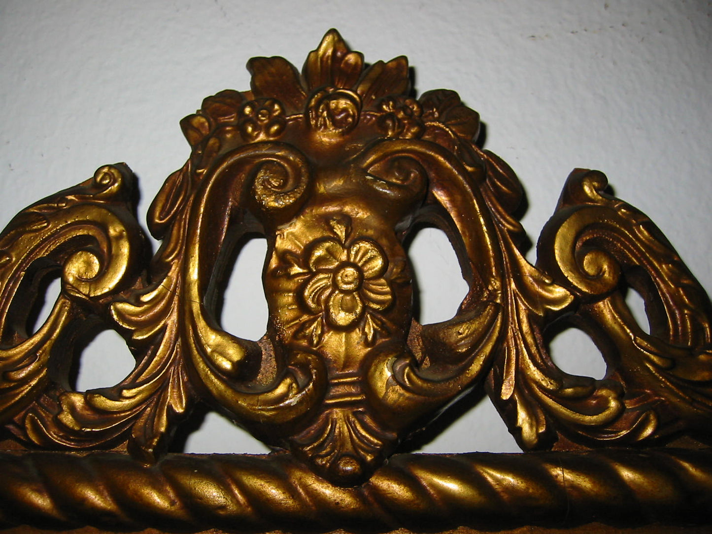 Art Deco Gold Leaf Large Crowned Horizontal Mirror