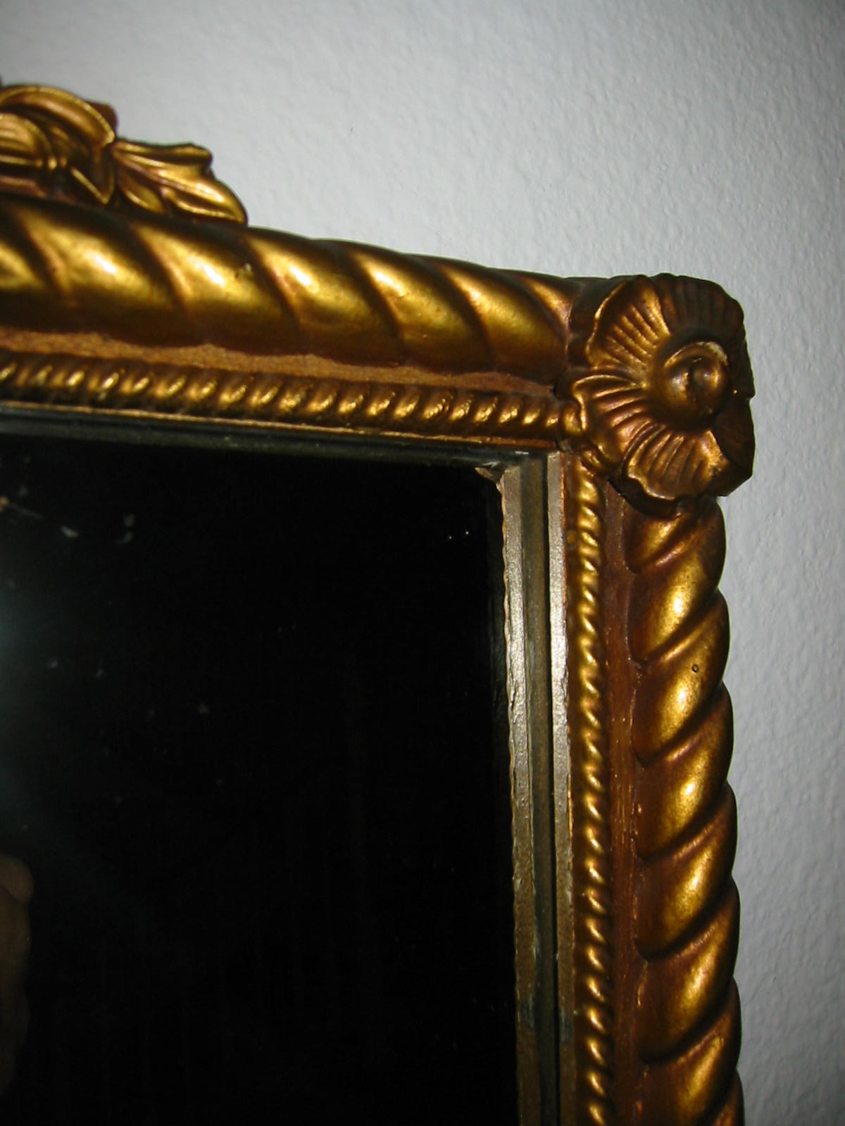 Art Deco Gold Leaf Large Crowned Horizontal Mirror