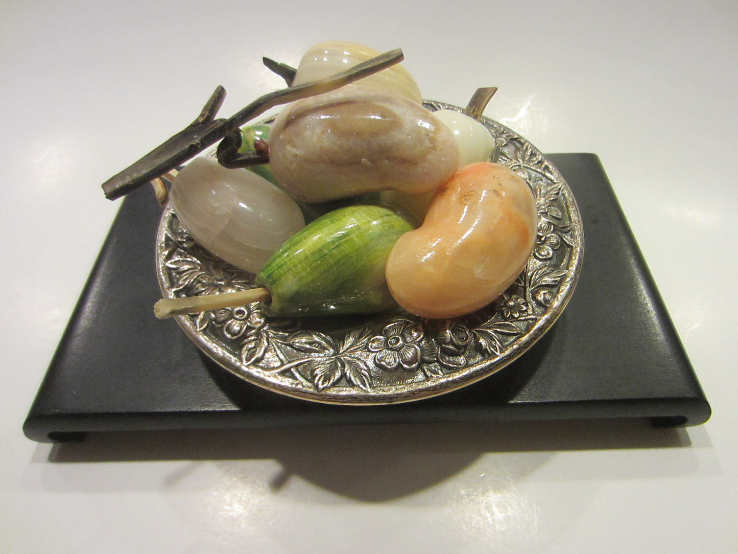 Hard Stone Stemmed Various Fruits Group Chalcedony Style