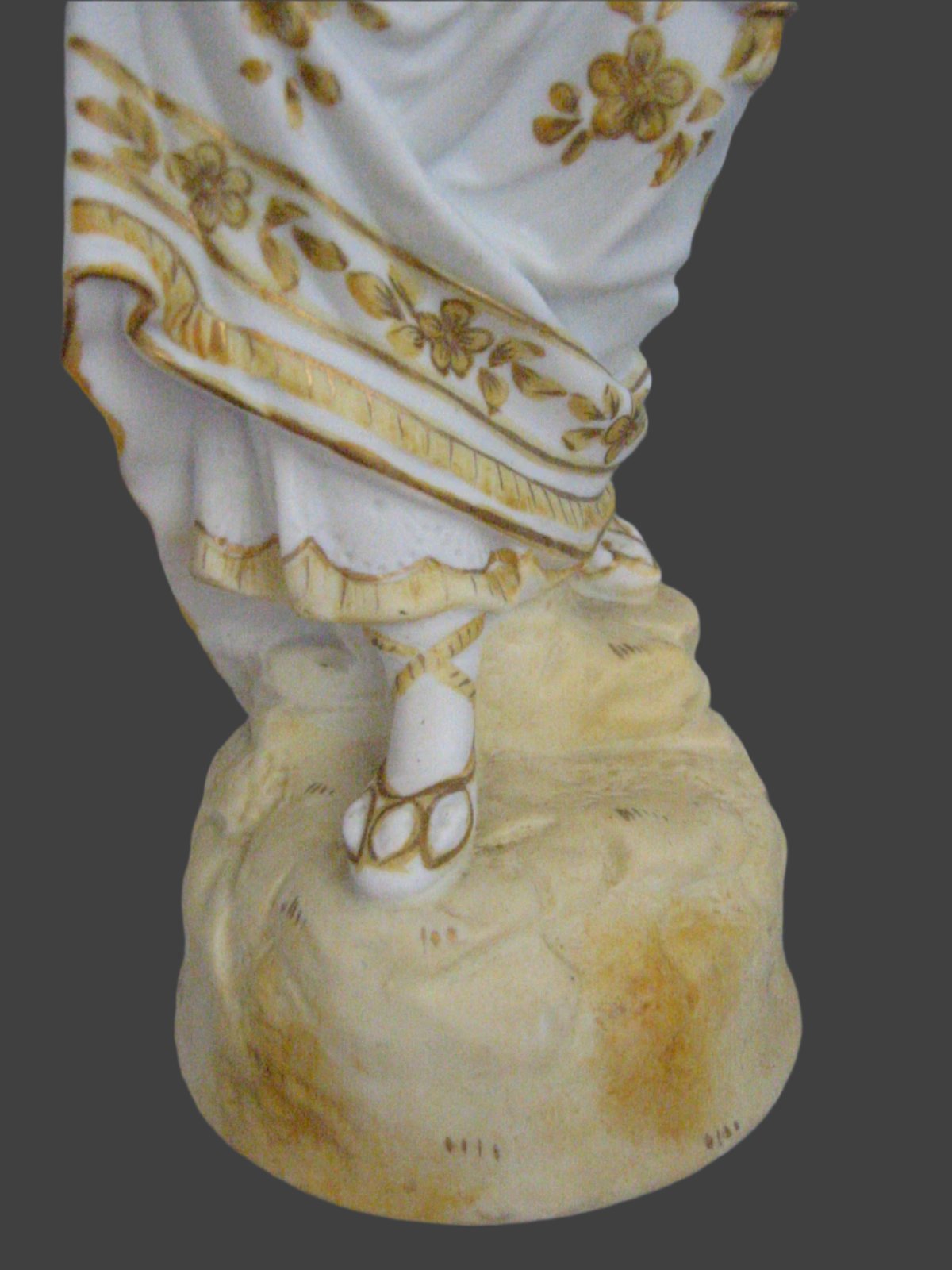 Bisque Female Figurine Gilt Decorated Hand Painted Signed - Designer Unique Finds 
 - 7