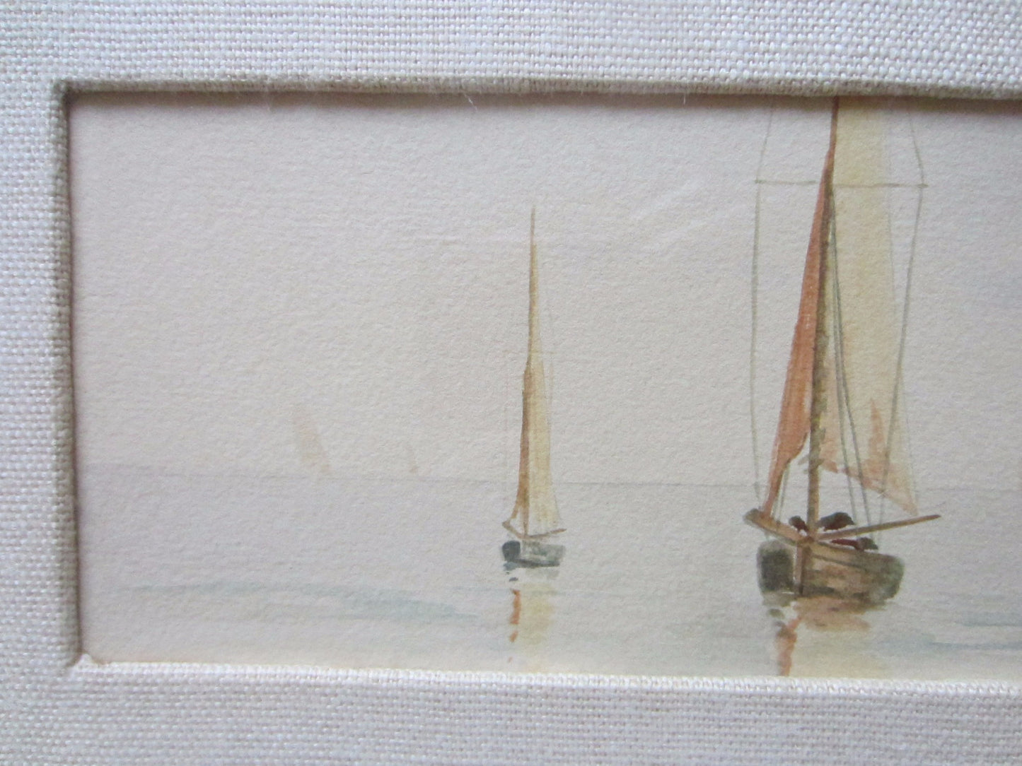 Water Color Gauche Sailboats Seascape Impressionist Signed by Artist Trysout - Designer Unique Finds 