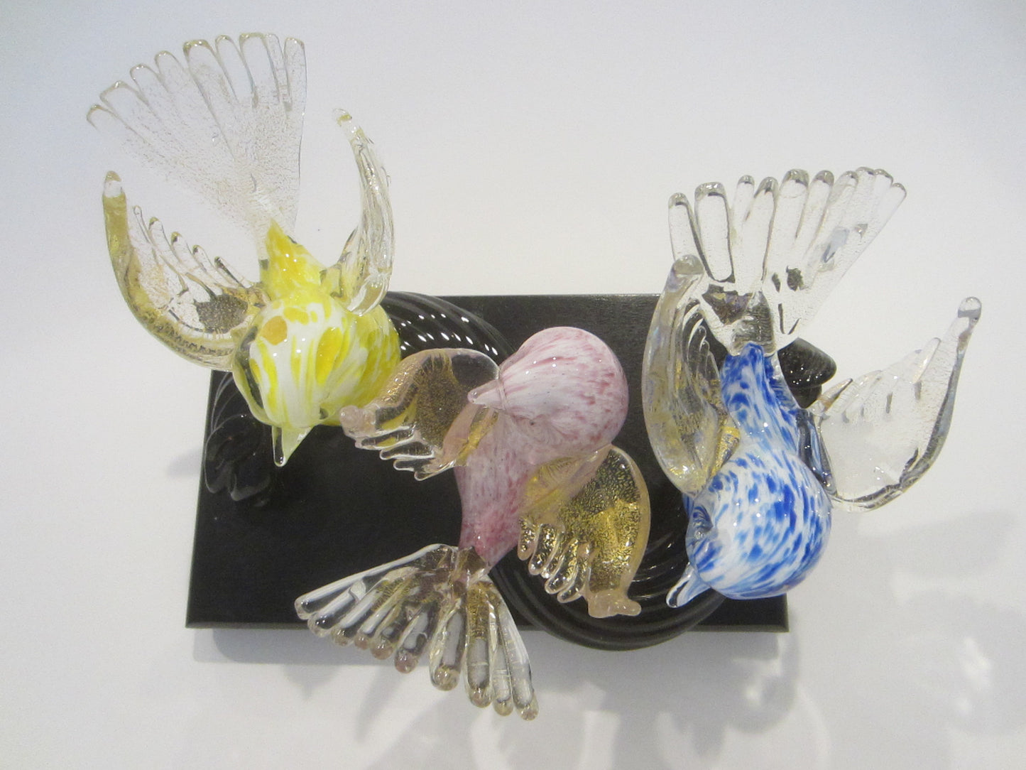 Dino Marten Murano Glass Birds Infused Gold Dust