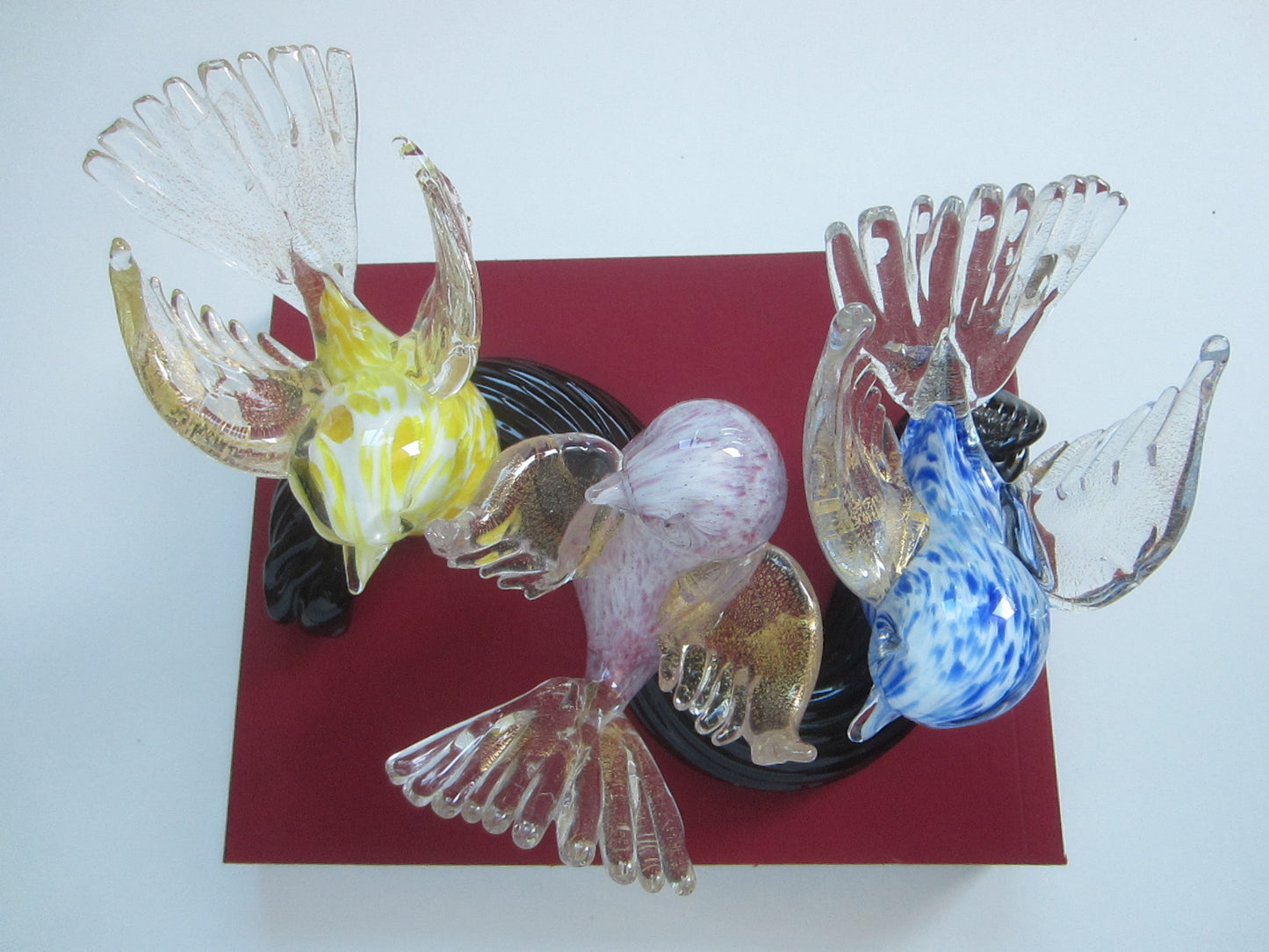 Dino Marten Murano Glass Birds Infused Gold Dust