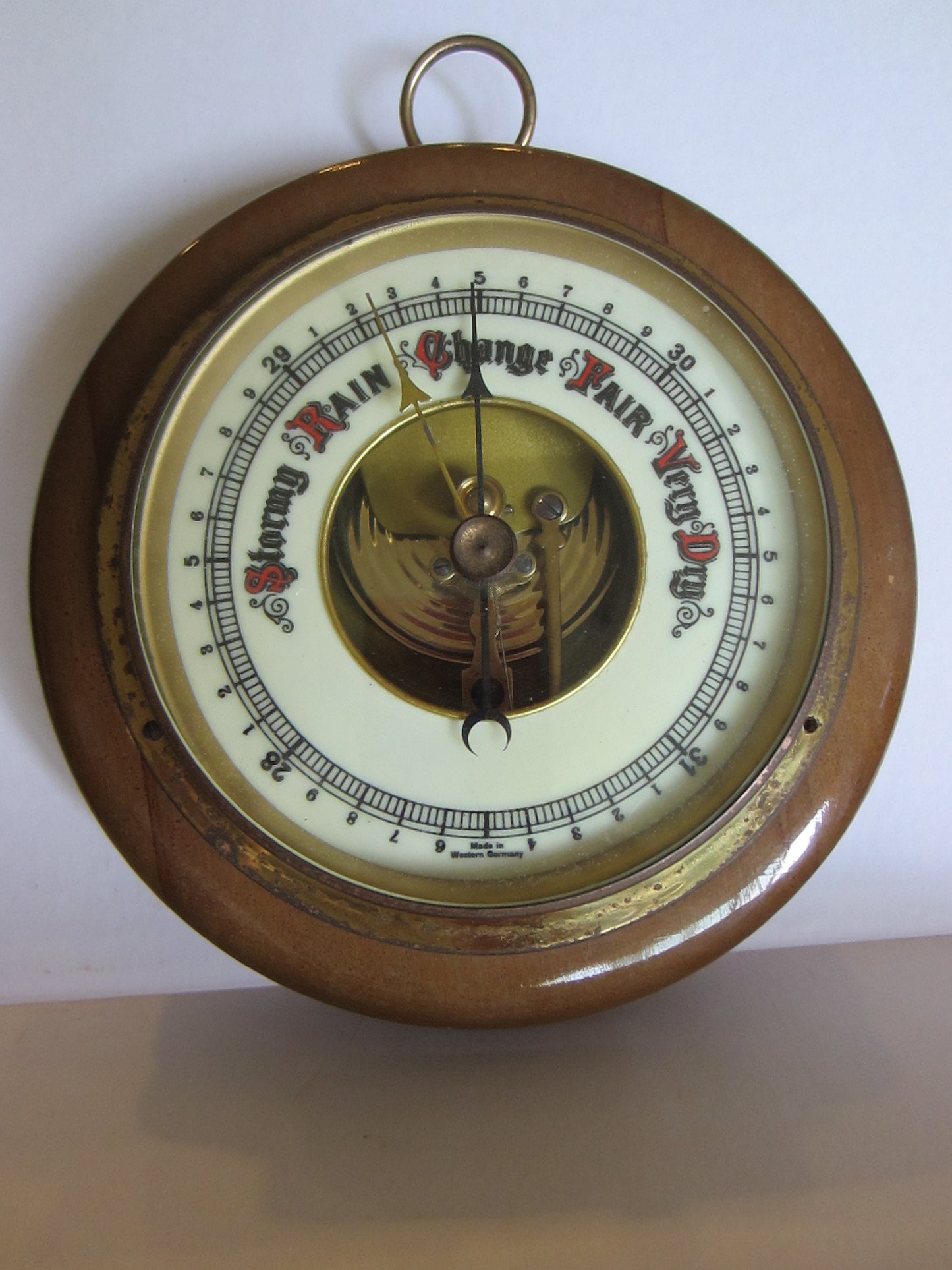 Western Germany Porcelain Face Wall Barometer - Designer Unique Finds 