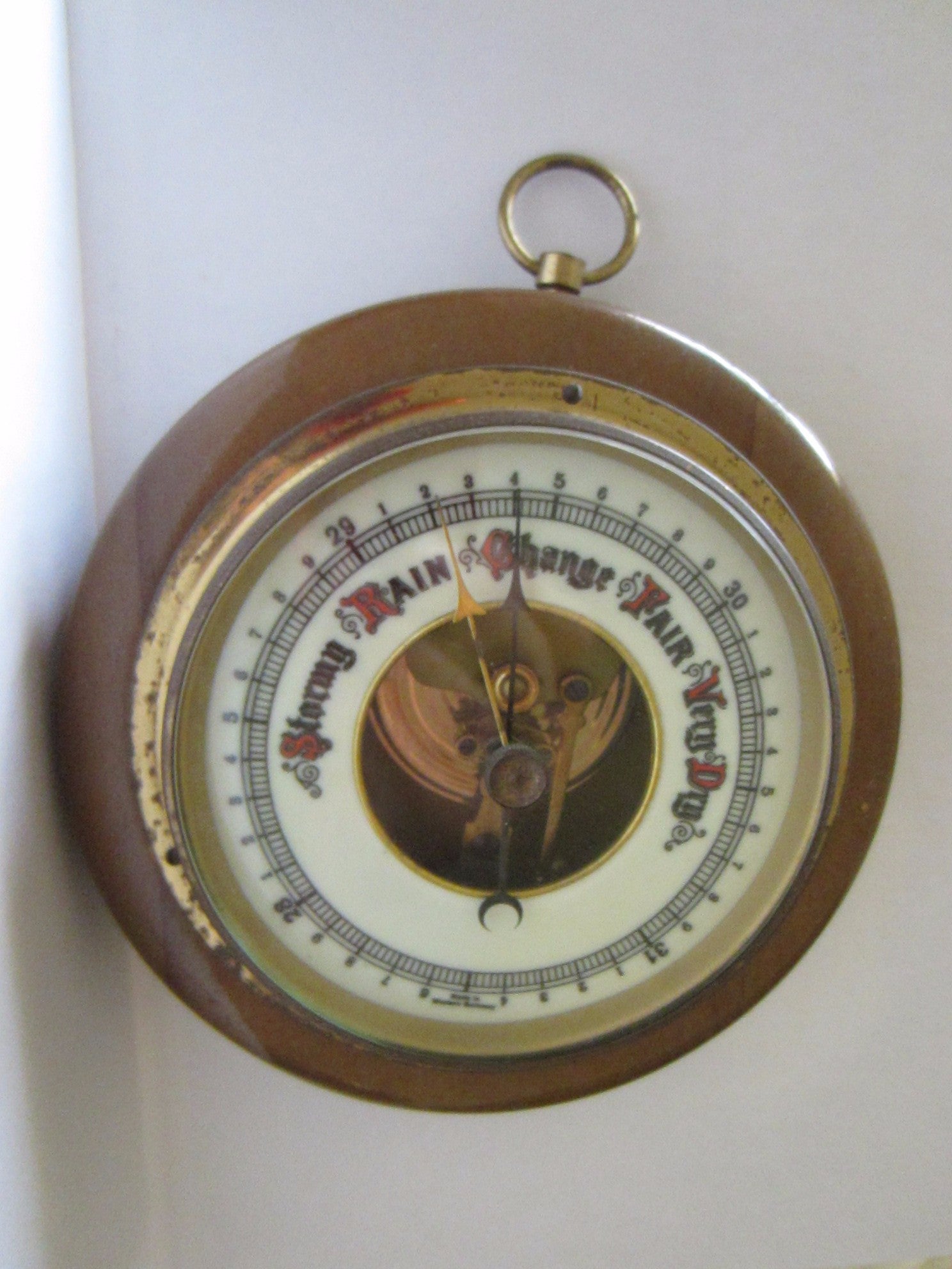 Western Germany Porcelain Face Wall Barometer - Designer Unique Finds 