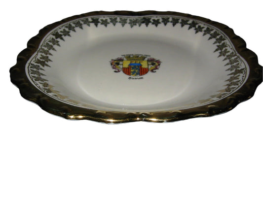 Bavaria Porcelain Bowl Center Gilt Crested Coat of Arm Medallion - Designer Unique Finds 
 - 1