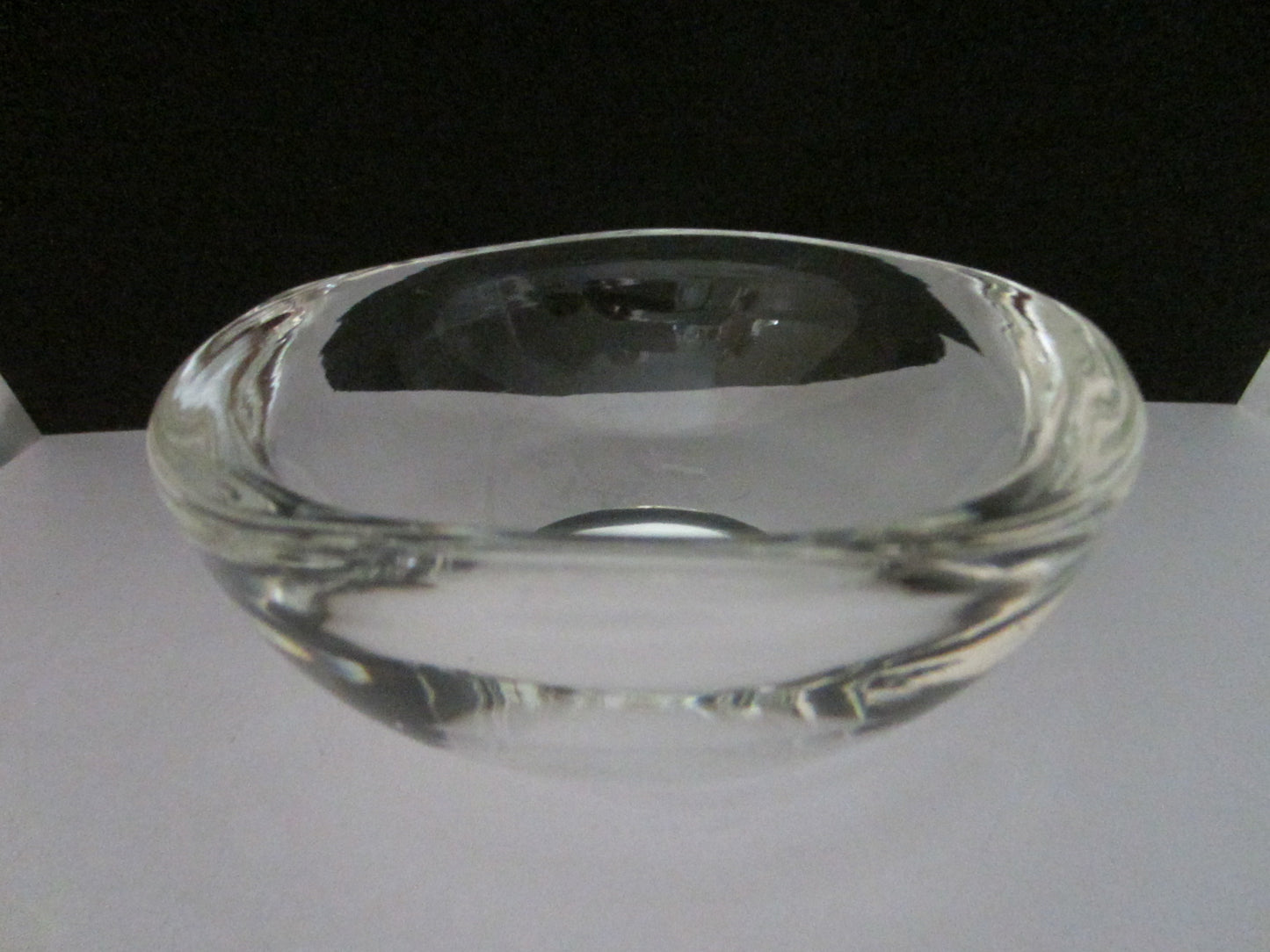 Folk Art Glass Bowl Steamship Etched Medallion - Designer Unique Finds 