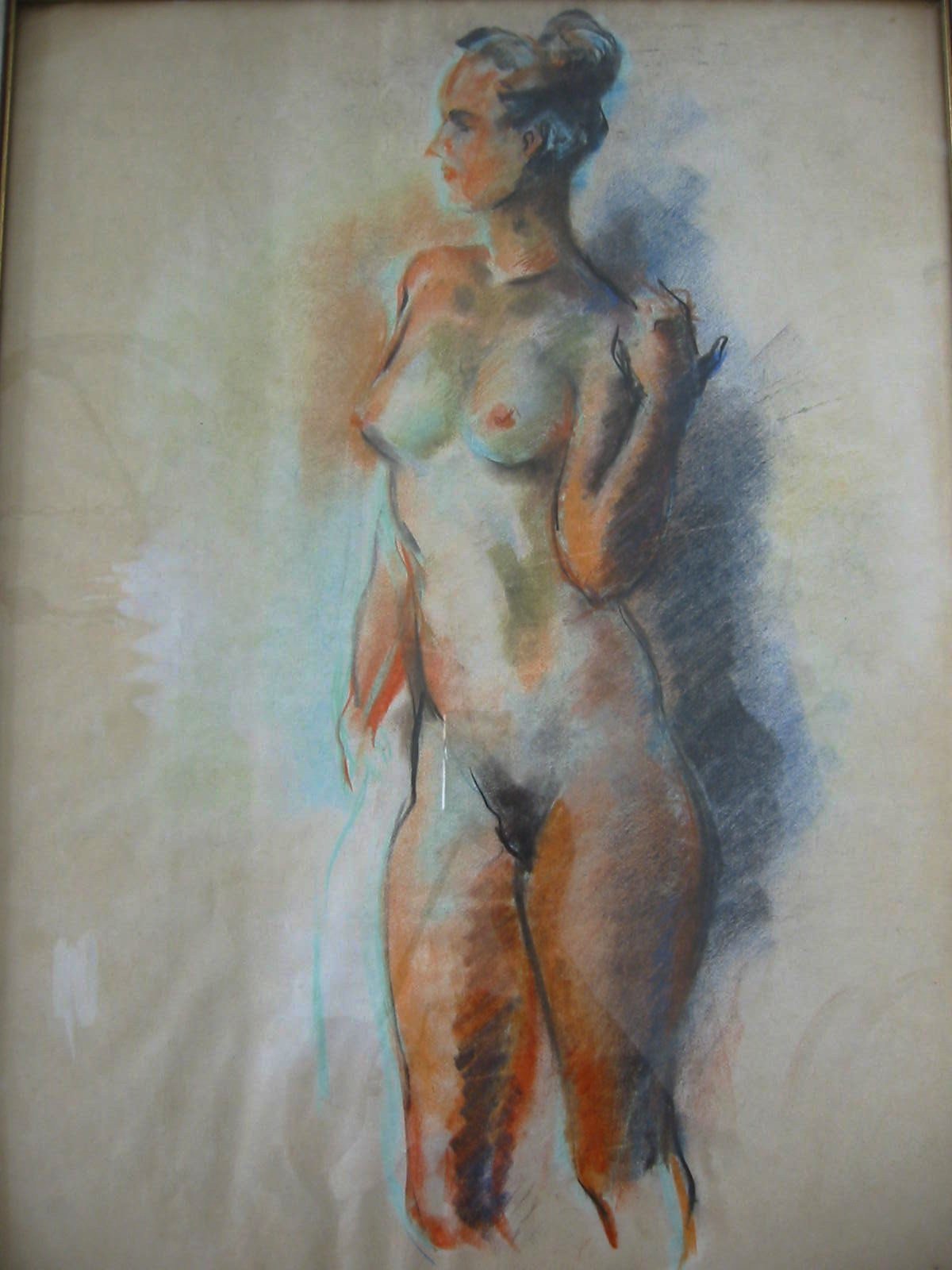 Thelma Paddock Watercolor Portrait Signed By American Artist - Designer Unique Finds 