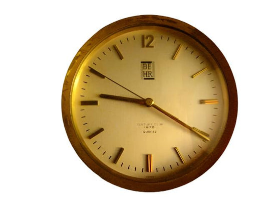 Swiss Cylinder Brass Ship Clock BEHR Century Club From 1978 - Designer Unique Finds 