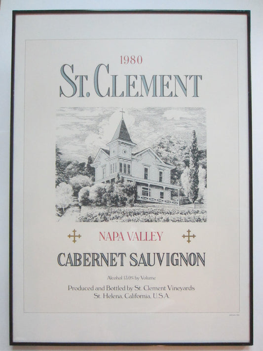 Wine Art Poster San Clement Napa Valley Cabernet Sauvignon 