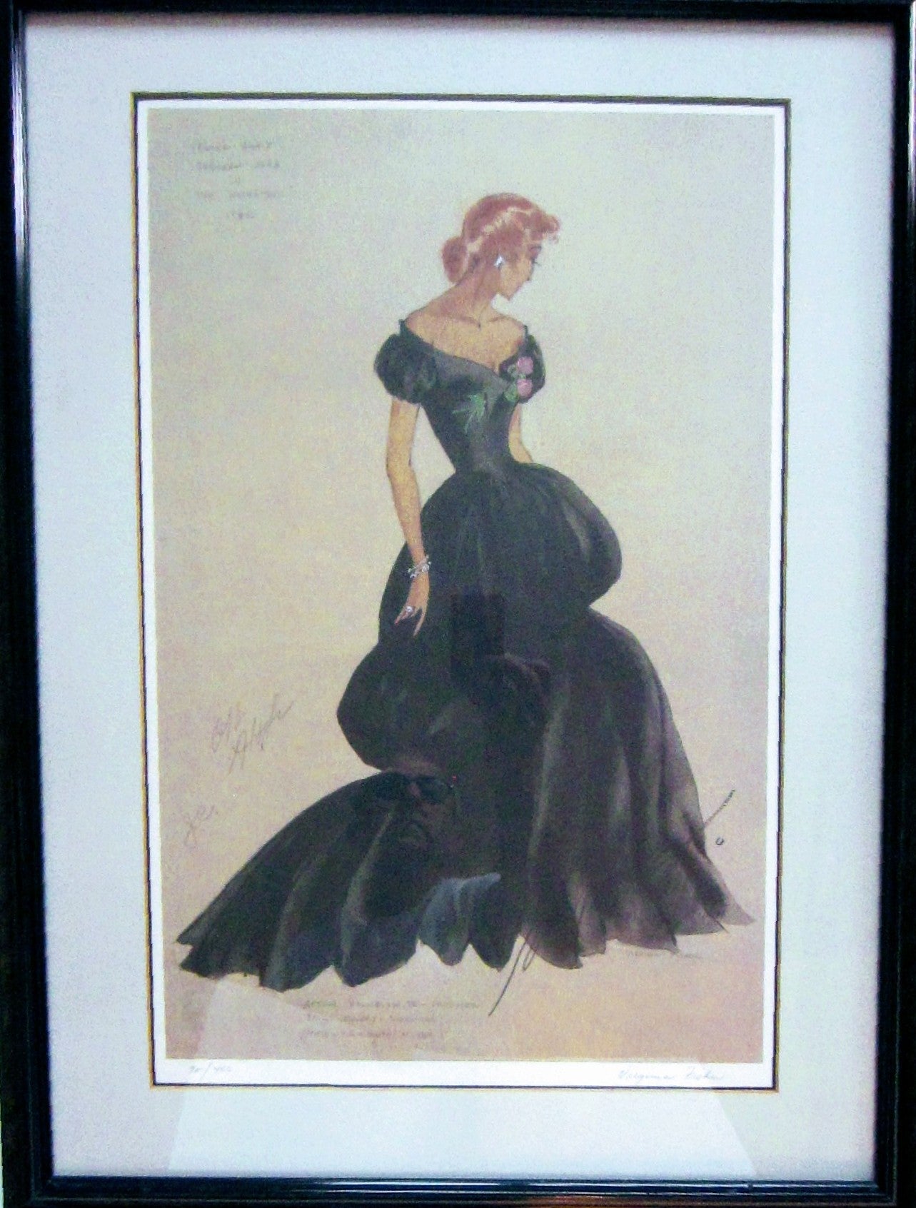 Virginia Fisher The Hucksters Deborah Kerr Clark Gable 1940 Signed Gouache