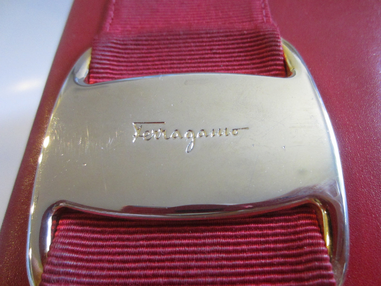 Salvatore Ferragamo Red Leather Clutch Cross Body Long Strap Handbag - Designer Unique Finds 