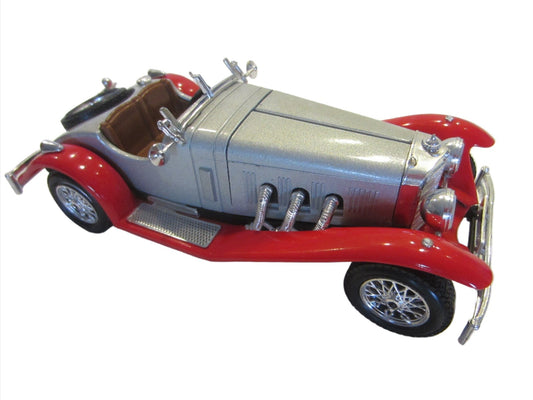 Burago Italy Classic Mercedes SSK Red Silver Cast Iron Model Car