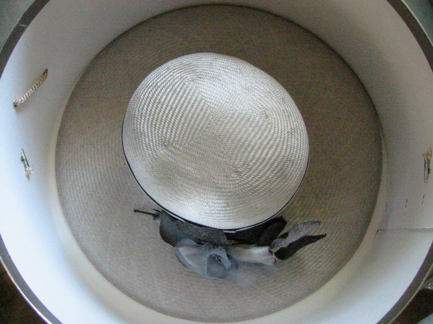 Designer Joe Bill Miller Silver Gray Textile Hat Organza Flowers - Designer Unique Finds 
 - 4