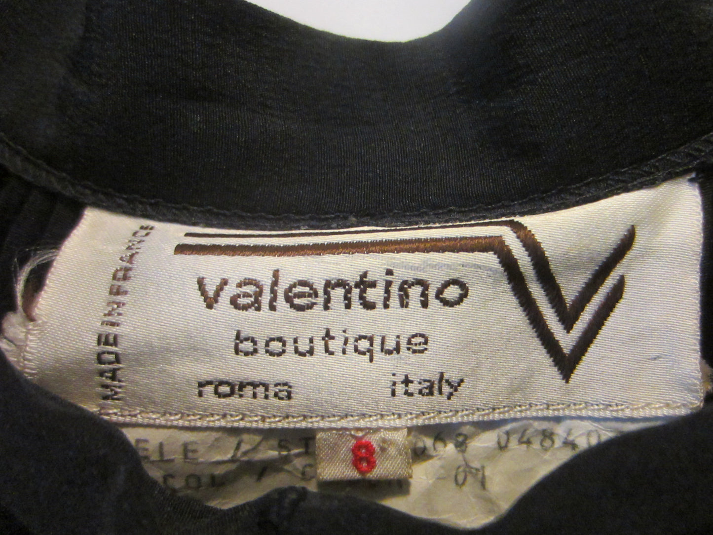 Valentino Boutique Italian Couture Black Plea Vintage Silk Skirt Made in France - Designer Unique Finds 