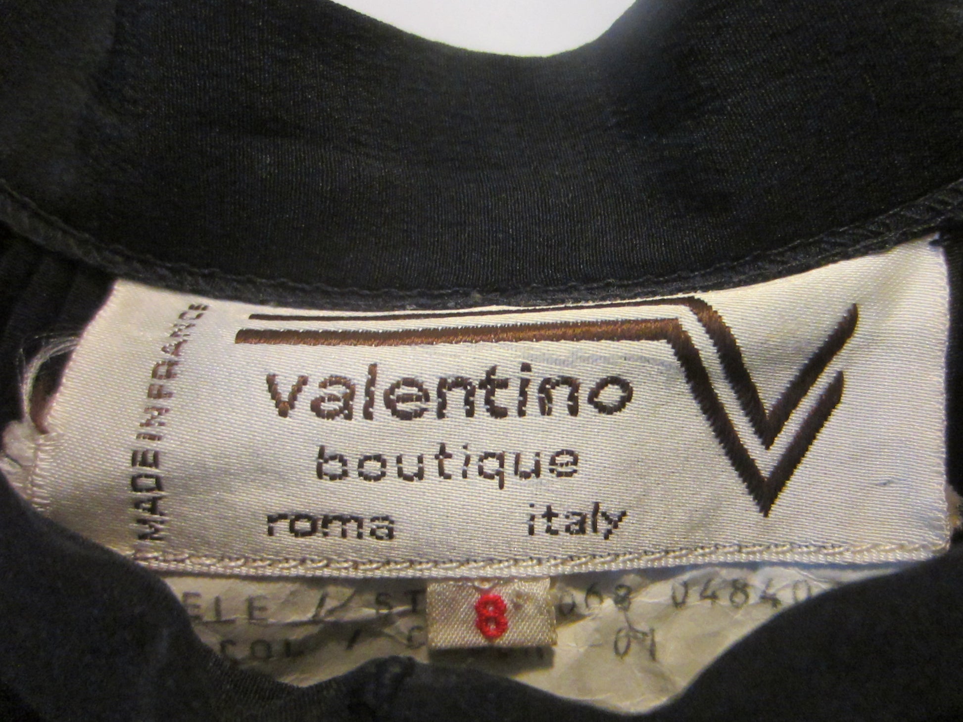 Valentino Boutique Italian Couture Black Plea Vintage Silk Skirt Made in France - Designer Unique Finds 