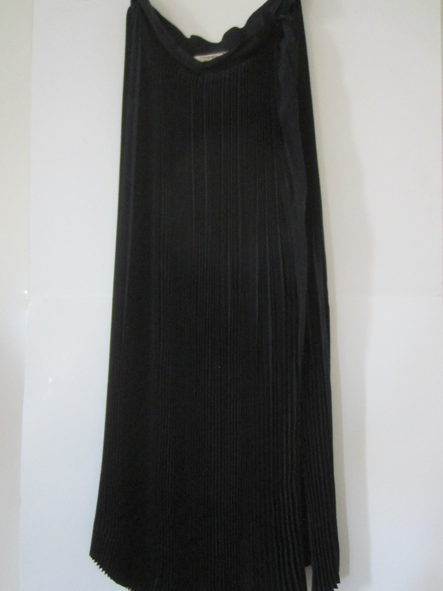 Valentino Boutique Italian Couture Black Plea Vintage Silk Skirt Made in France - Designer Unique Finds 