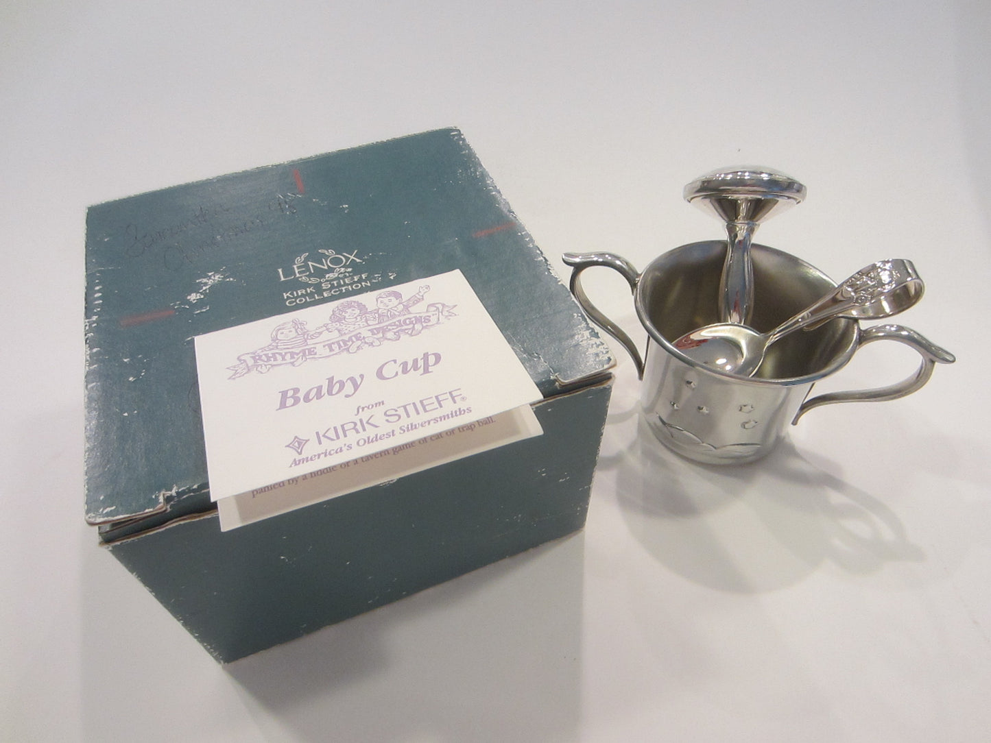 Lenox Kirk Stieff Pewter Baby Gift Set Hey Diddle Nursery Rhyme