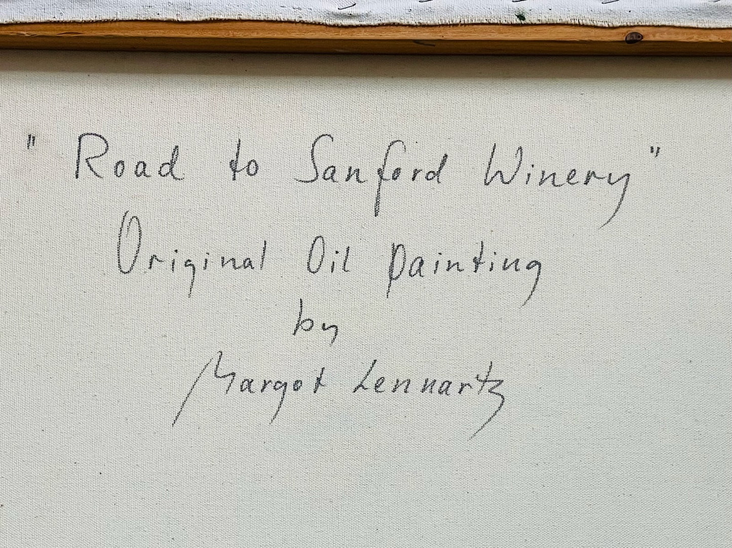 Margot Lennartz California Artist Original Oil Painting Road To Sanford Winery