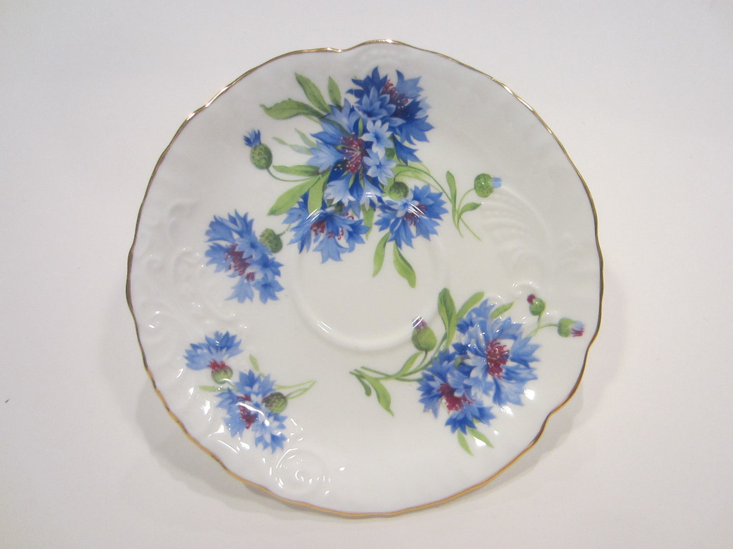 Bone China Hammersley England Cup Saucer Blue Corn Flowers