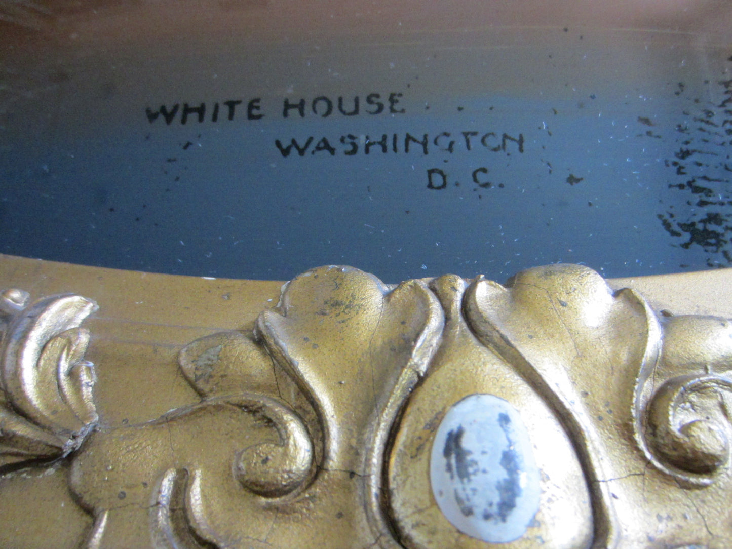 The White House Washington DC Reverse Glass Painting - Designer Unique Finds 