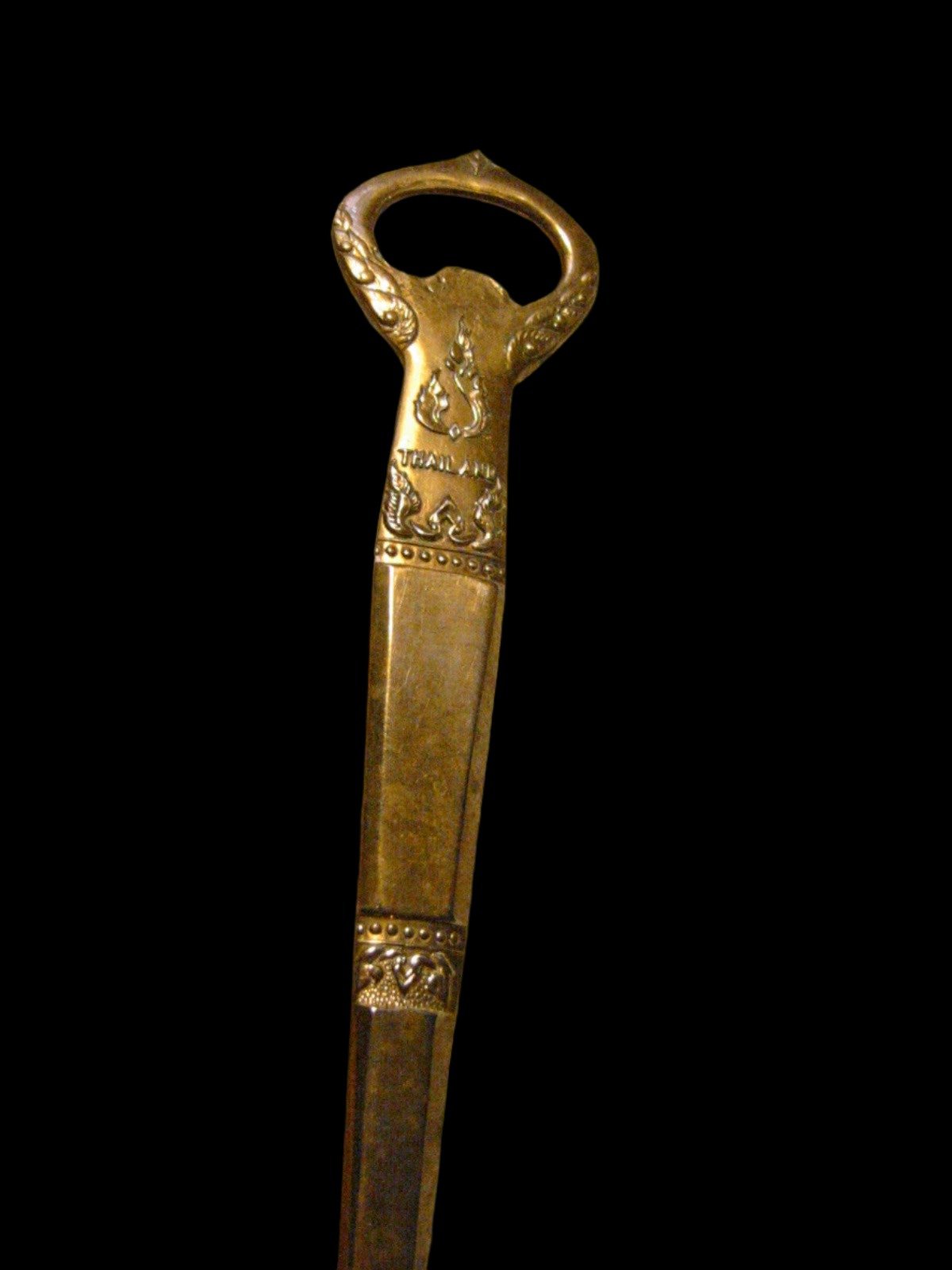 Thailand Brass Bottle Opener Ice Axe Floral Design - Designer Unique Finds 