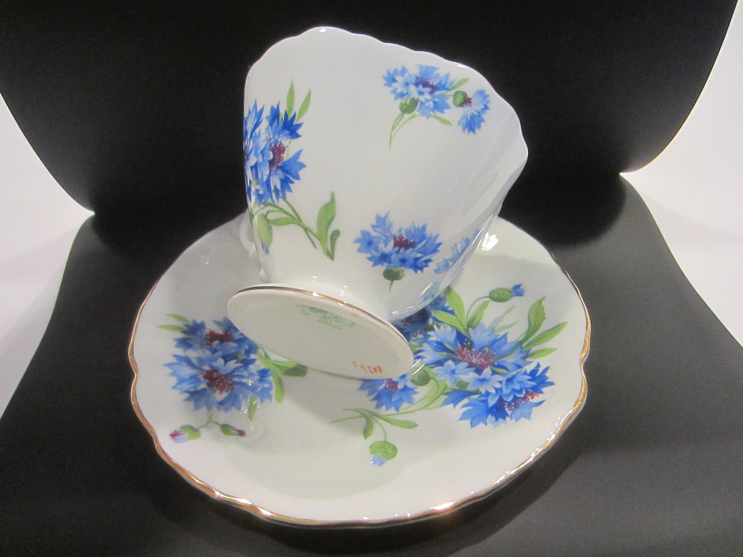 Bone China Hammersley England Cup Saucer Blue Corn Flowers