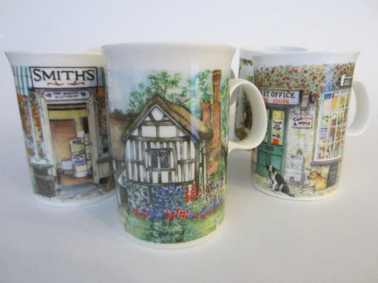 Dunoon Bone China England Porcelain Mug Set of Six Various Scenes - Designer Unique Finds 