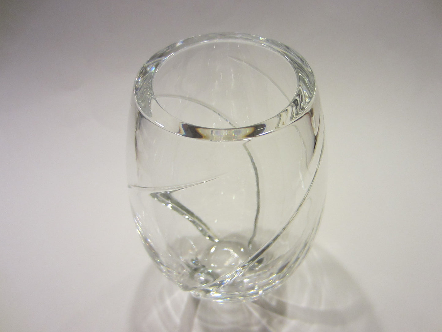 Tiffany Hand Cut Crystal Elliptical Vase - Designer Unique Finds 