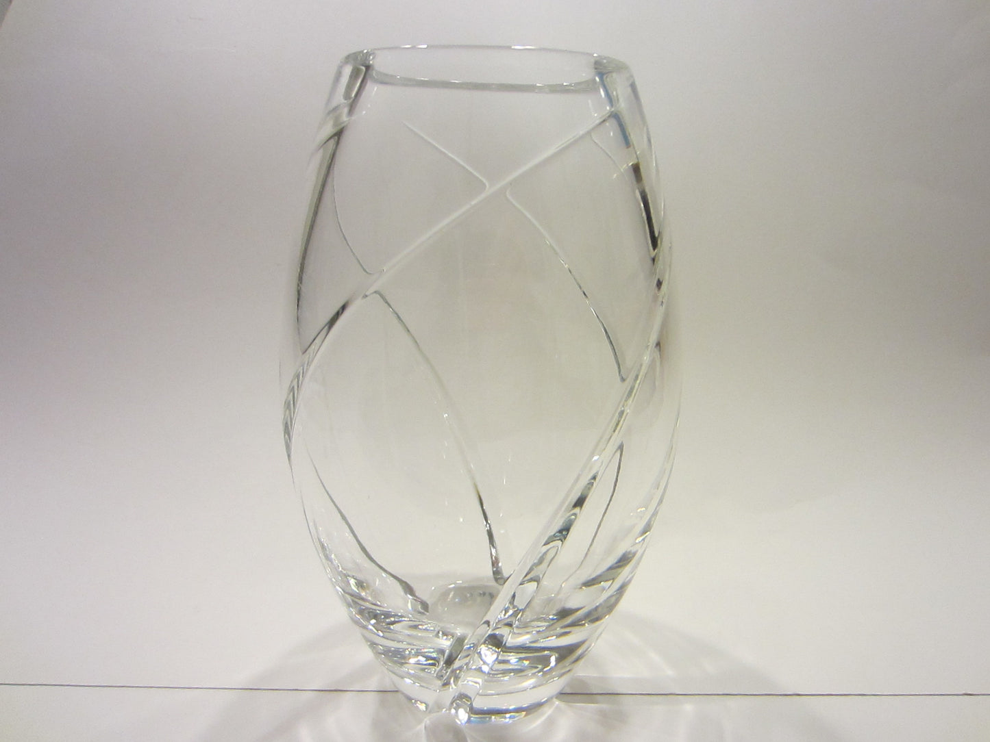 Tiffany Hand Cut Crystal Elliptical Vase - Designer Unique Finds 