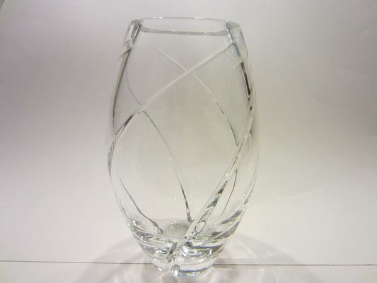 Tiffany Hand Cut Crystal Elliptical Vase - Designer Unique Finds 