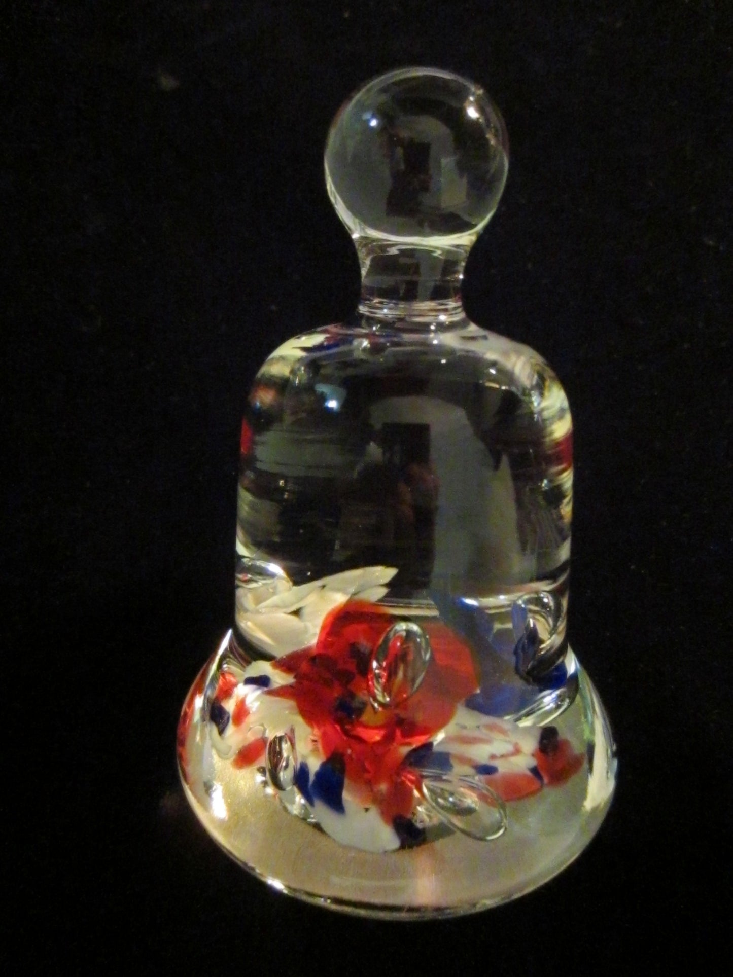 Maude Bob St Clair Glass Paperweight Bell Shaped Floral Decoration - Designer Unique Finds 