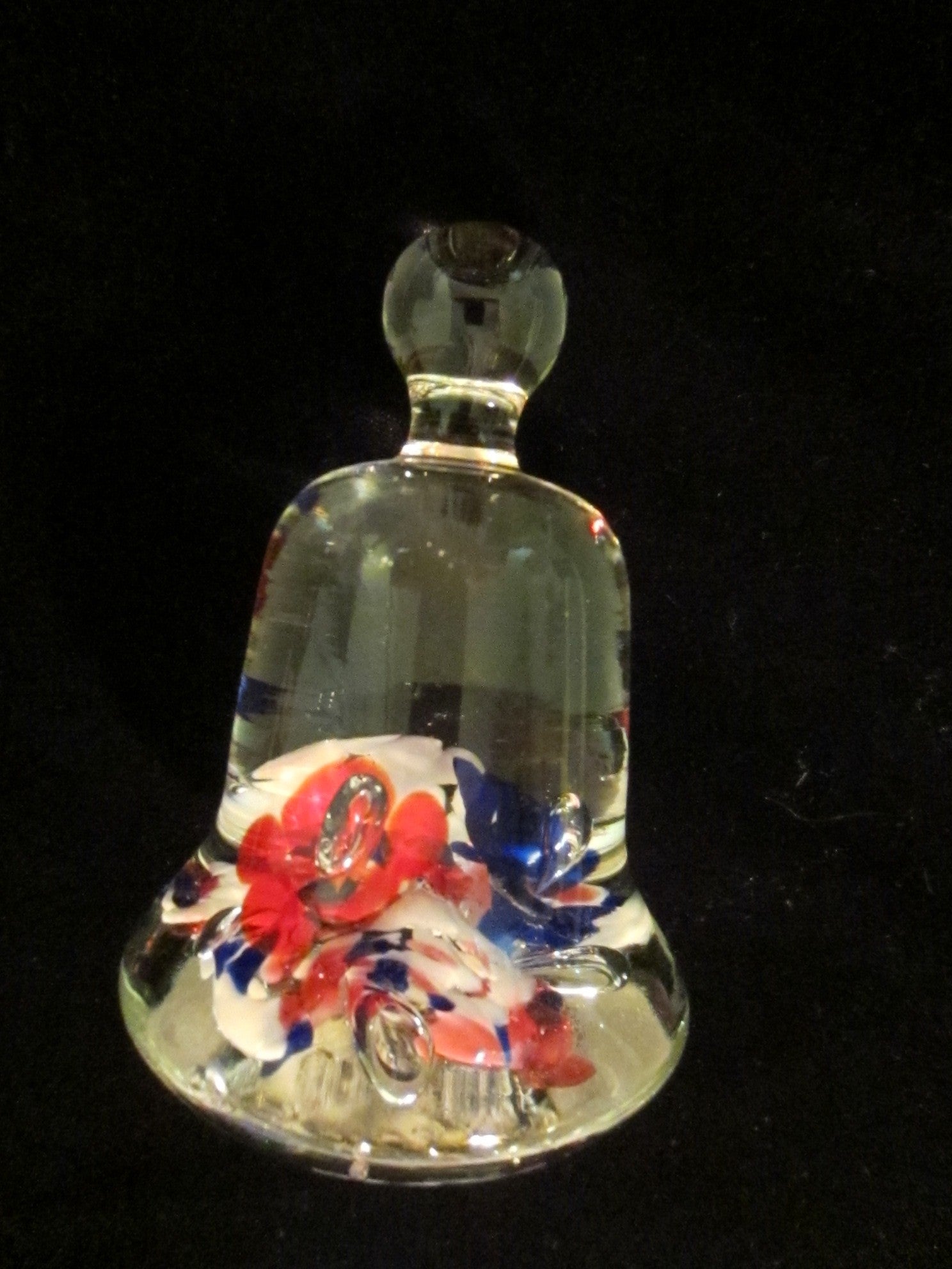 Maude Bob St Clair Glass Paperweight Bell Shaped Floral Decoration - Designer Unique Finds 