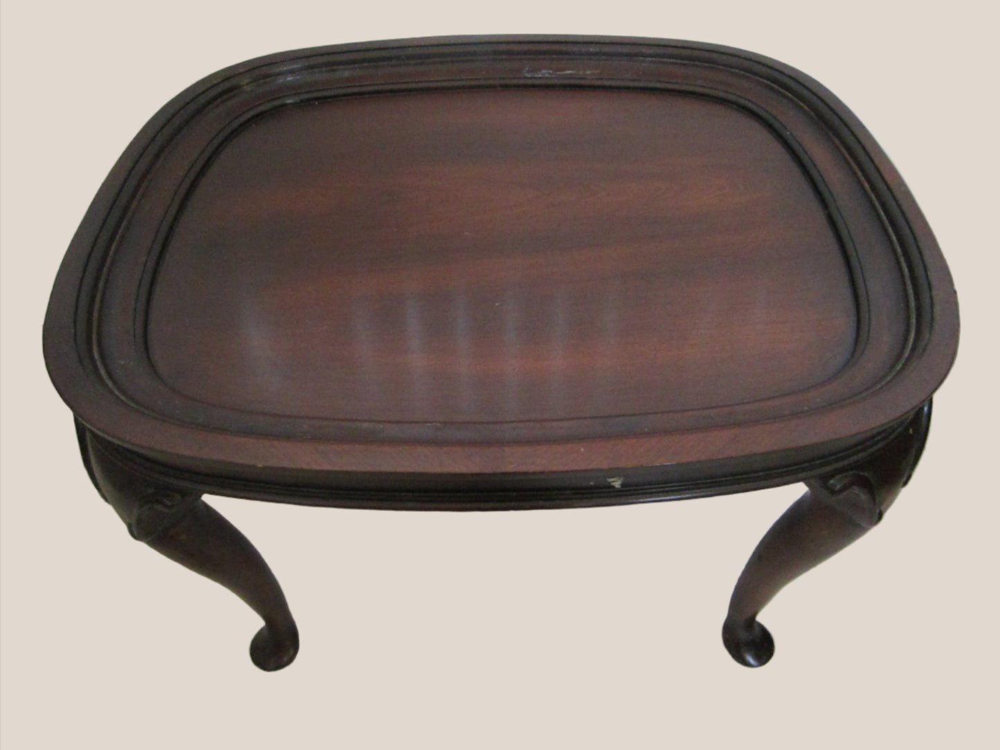 Colonial Style Mahogany Tea Table Detachable Brass Tray