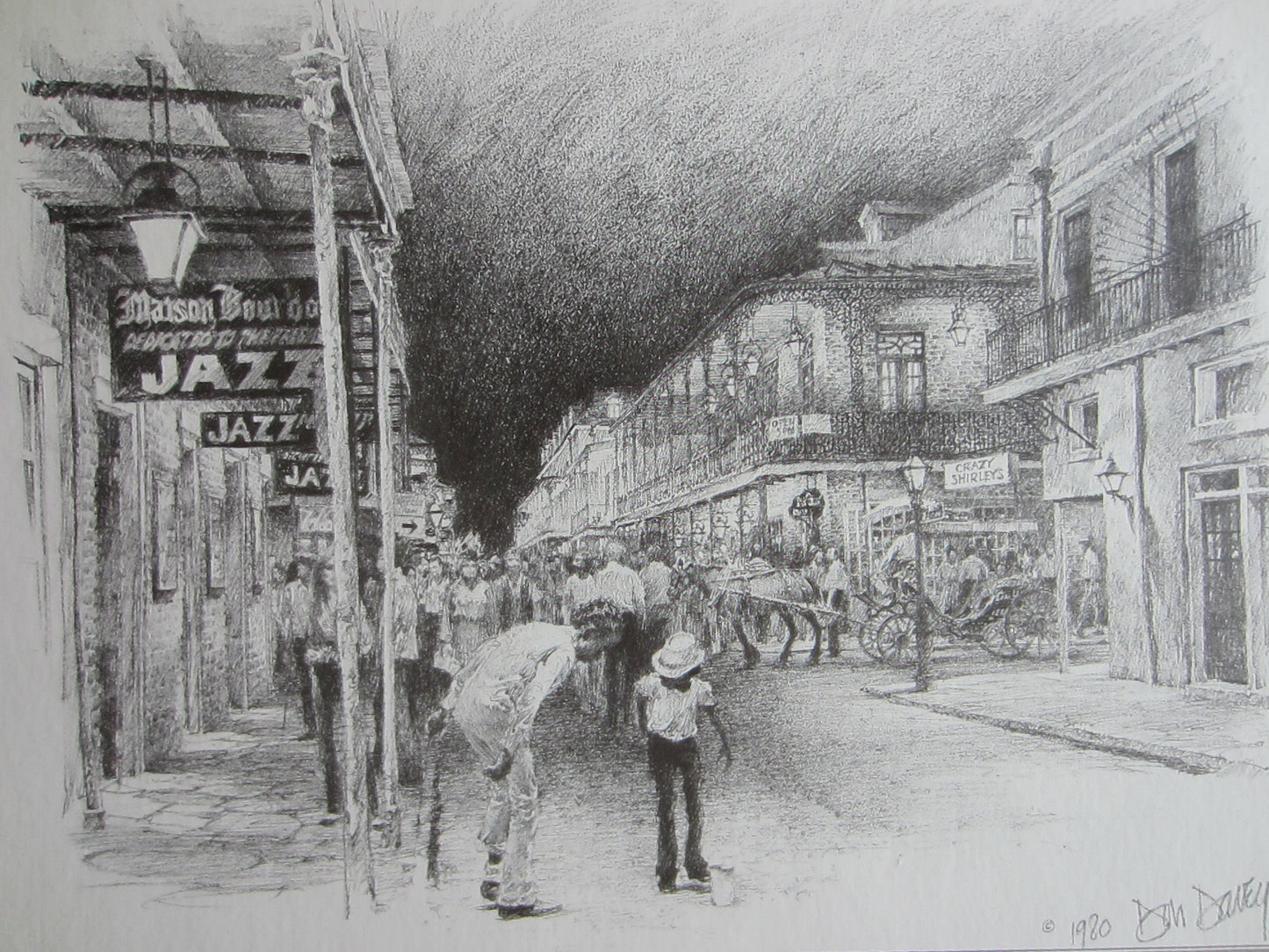 Don Davey New Orleans Bourbon Street Impressionist Signed Lithograph