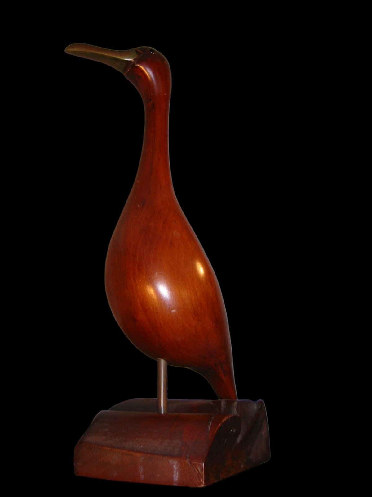 Mahogany Seagull Sculpture Metal Beak - Designer Unique Finds 