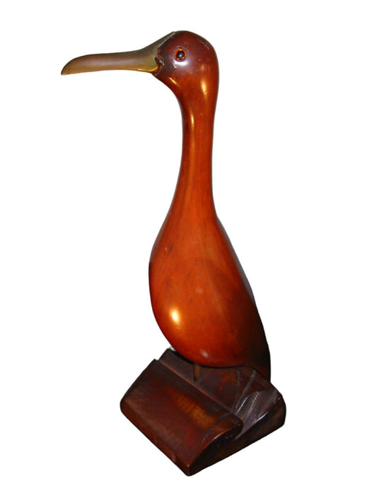 Mahogany Seagull Sculpture Metal Beak - Designer Unique Finds 