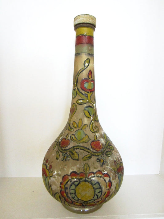 Capri Italy Glass Decanter Metal Cap Hand Painted Numbered - Designer Unique Finds 