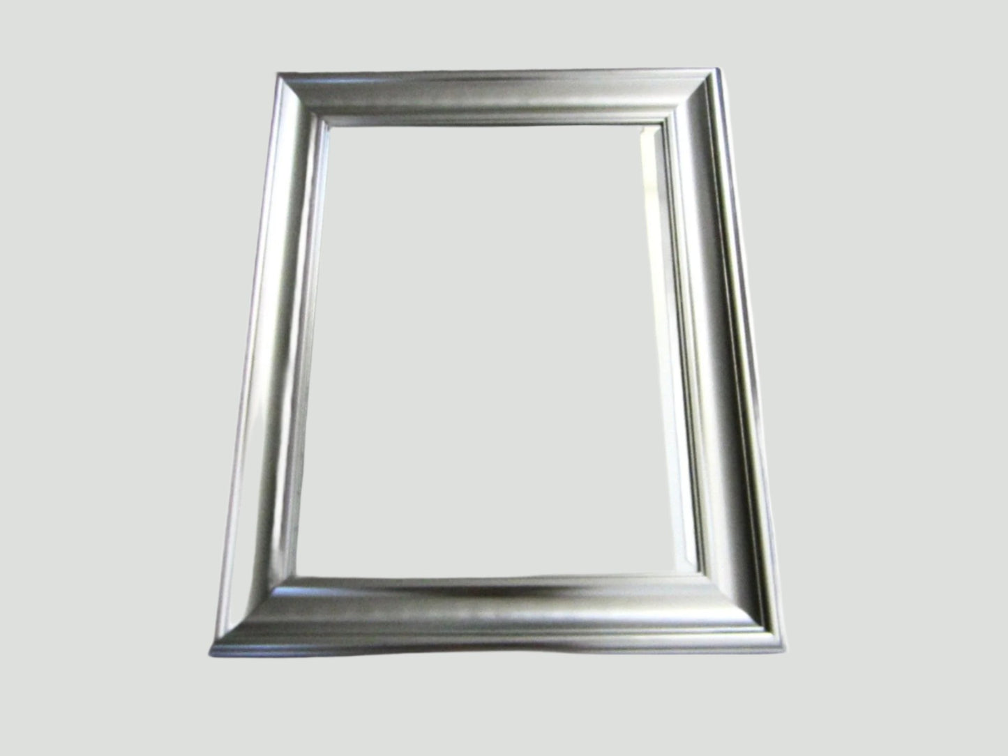 Silver Painted Modern Beveled Mirror - Designer Unique Finds  - 3