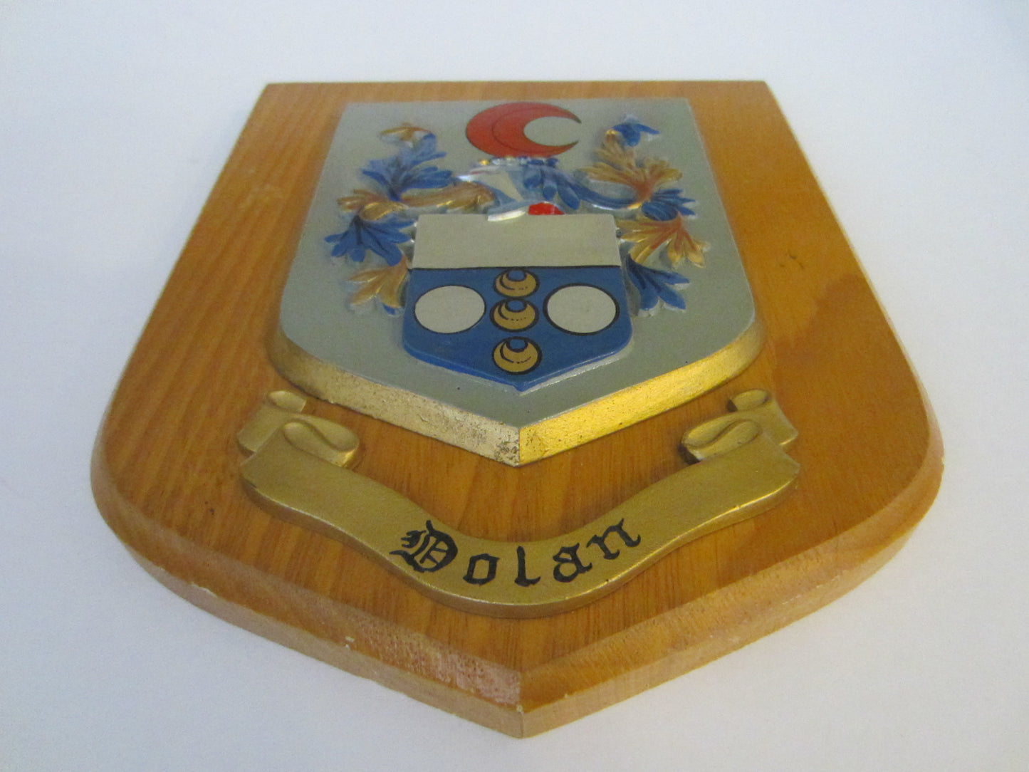 Dolan Family Crest Great Britain Plaque Crescent Coat Of Arm