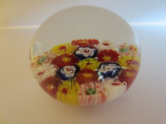 Mini Murano Glass Paperweight Colored Milefiori Flowers Bed - Designer Unique Finds 
 - 1