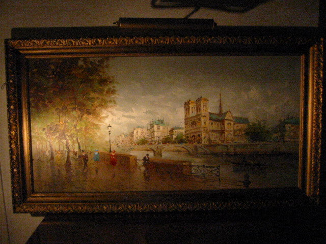 DeVitty Impressionist Boulevard Along The River Seine Notredame Oil On Canvas - Designer Unique Finds 
 - 8